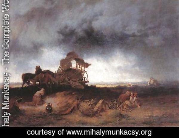 Mihaly Munkacsy - Storm at the Puszta 1867