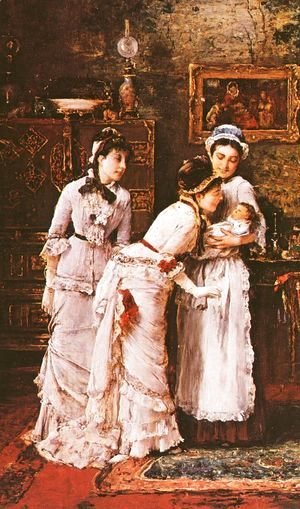 Baby's Visitors (Babalatogatoban- Reszlet)  (detail)  1879