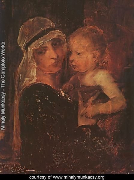 Mother and Child - Study for Christ before Pilate (Anya Gyermekkel- Tanulmany a Krisztus Pilatus elott cimu kephez)  1880