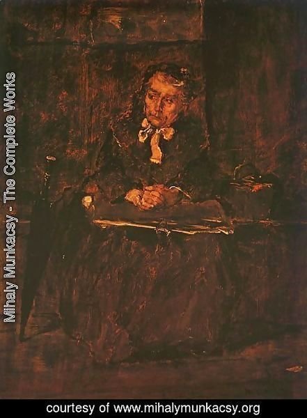 Mihaly Munkacsy - Seated Old Woman- Study for "The Pawnbroker's Shop" (Ulo oregasszony - Tanulmany a zaloghaz cimu kephez)  1873