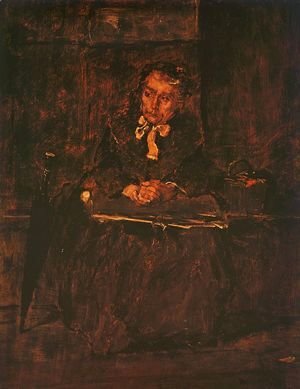 Seated Old Woman- Study for "The Pawnbroker's Shop" (Ulo oregasszony - Tanulmany a zaloghaz cimu kephez)  1873