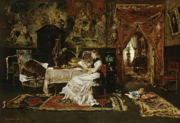 Paris Interior (Parizsi szobabelso) 1877 by Mihaly Munkacsy