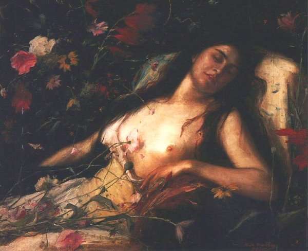 The Sacrifice of Flowers (A viragok aldozata)  1896 by Mihaly Munkacsy