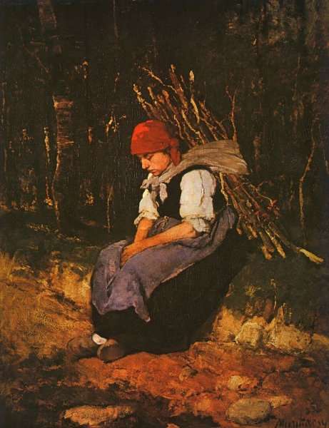 Woman Carrying Faggots (Rozsehordo no)  1873 by Mihaly Munkacsy