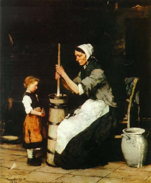 Woman Churning (Kopulo asszony)  1872-73 by Mihaly Munkacsy