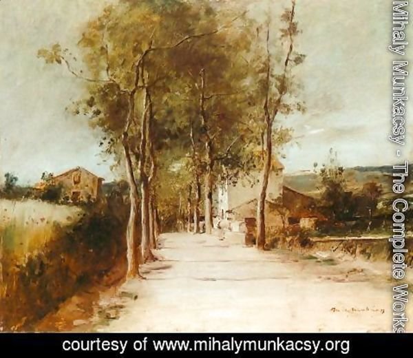 Mihaly Munkacsy - Avenue with One Story House 1882