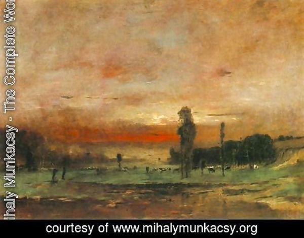 Mihaly Munkacsy - Grazing Cows 1882