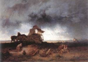 Mihaly Munkacsy - Storm at the Puszta 1867
