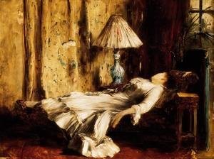 Mihaly Munkacsy - Relaxing Lady