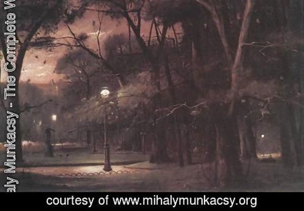 Mihaly Munkacsy - Park Monceau at Night (A Parc Monceau ejjel)  1895