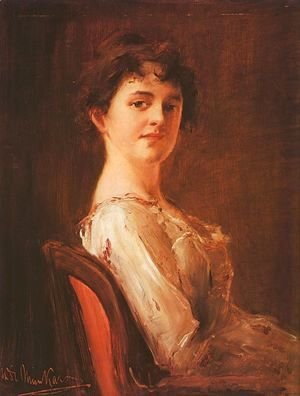 Mihaly Munkacsy - Portrait of a Woman (Noi arckep)  1885