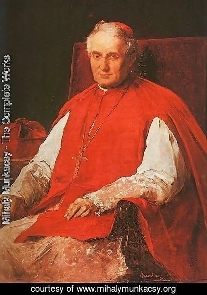 Mihaly Munkacsy - Portrait of Cardinal Lajos Haynald (Haynald Lajos arckepe)  1884